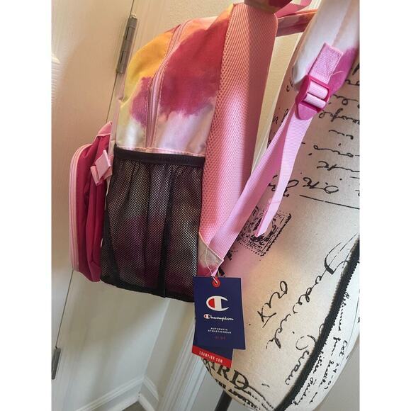Champion Laptop Backpack with Lunch bag pink tie dye water bottles holder School - Picture 15 of 15